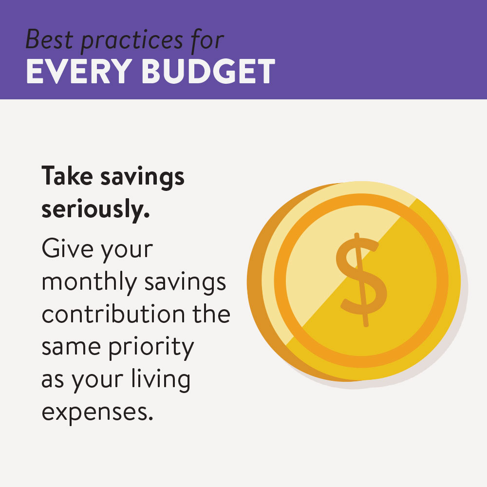Take savings seriously, treat monthly savings like a living expense in your budget.