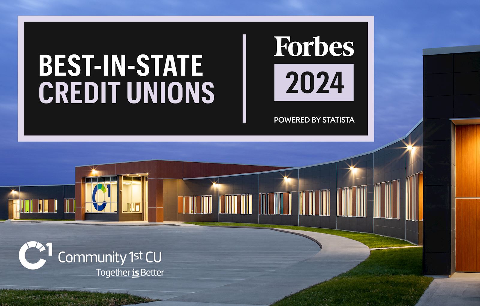 Forbes names Community 1st Credit Union as one of America's Best-In-State Credit Unions in 2024